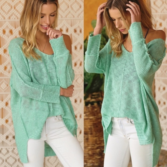 PAULA Light Knit Sweater - MINT - Picture 3 of 5